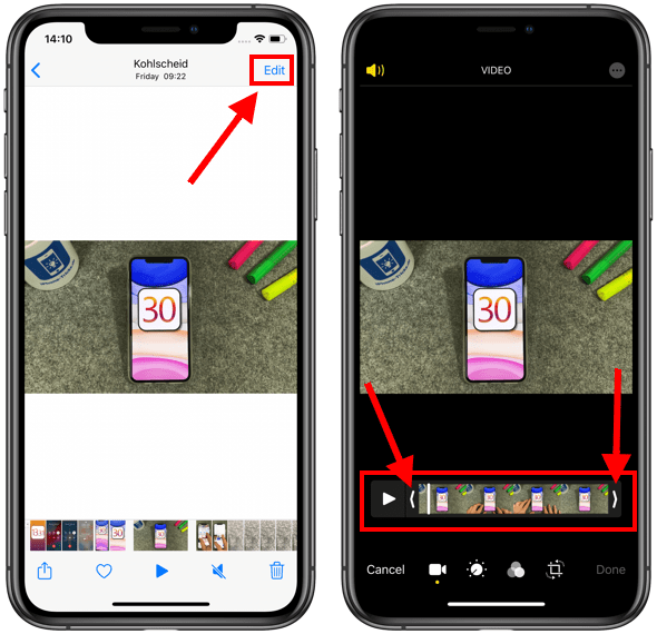 edit videos on iphone